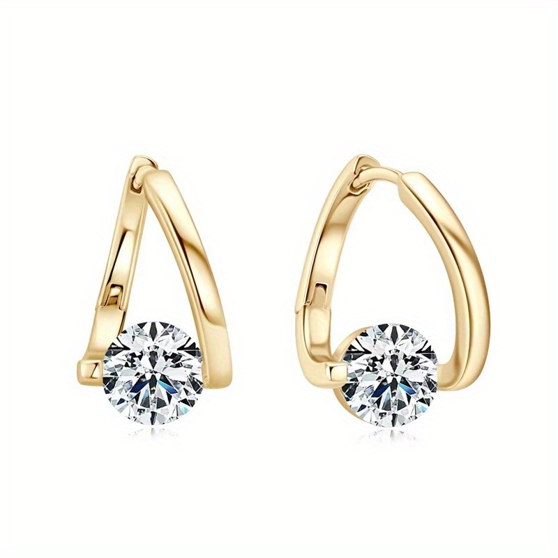 925 Golden Irregular Twisted Hoop Earrings, Valentine's Day Gift